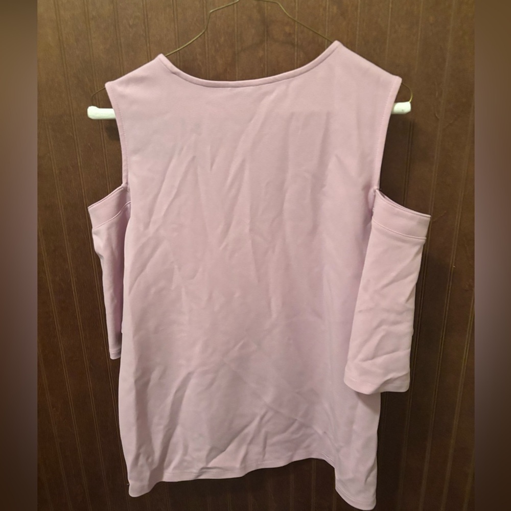 Ann Taylor Light Purple Cold Shoulder Blouse